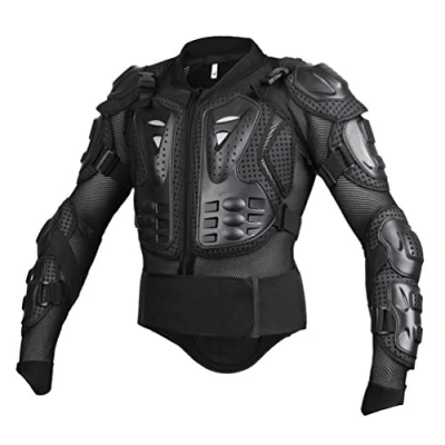 Imagen de Chaqueta protectora para motocicleta, armadura de equitación, snowboard, patinaje, esquí, motocross (negro, 4XL)