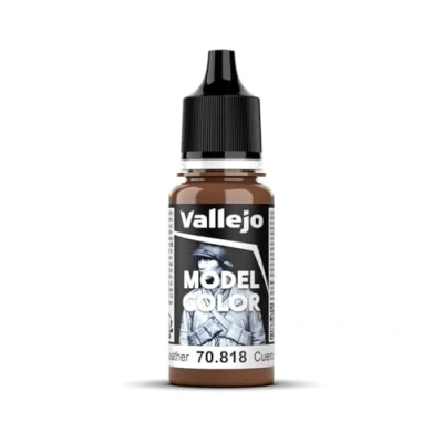 Imagen de Vallejo Model Color Pintura Acrílica Rojo (Red Leather) Acabado Mate, 18 ml. Autonivelante y Sistema BSL para Modelismo Figuras