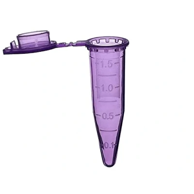 Imagen de MUHWA 500 tubos de microcentrífuga graduados polipropileno con tapa a presión, microtubos prueba 1.5 ml vial muestra microtubo cónico para laboratorio (púrpura)