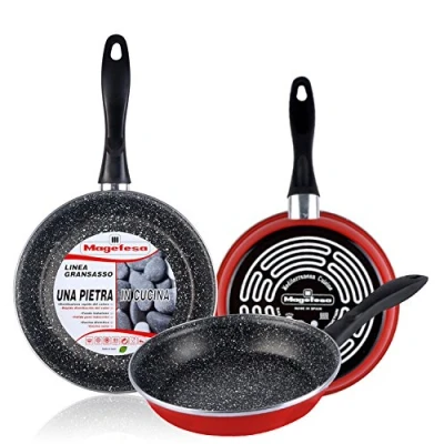 Imagen de Magefesa K2 Rojo Set Juego 2 Sartenes 20 24 cm, inducción, antiadherente PIEDRA