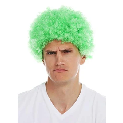 Imagen de WIG ME UP MMAS 9M K427 Peluca para Mujeres Hombres Carnaval Payaso Afro rizos Cortos densos Cabello Crespo Verde