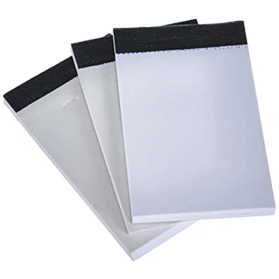 Imagen de Alassio 1009 3 bloques de repuesto en DIN A8 para estuche bloc notas, blocs 50 hojas cada uno, tamaño aprox. 9 x 5,5 cm, blanco