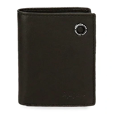Imagen de Pepe Jeans Badge Cartera vertical con monedero Negro 8,5x10,5x1 cms Piel