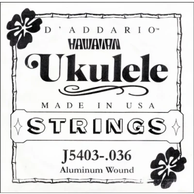 Imagen de D&#039;Addario J5403, cuerda individual con entorchado de aluminio para ukulele tenor, tercera cuerda, .036
