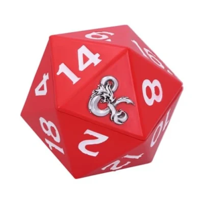 Imagen de Nemesis Now Caja de Almacenamiento Dados D20 con Licencia Oficial Dungeons &amp; Dragons, Resina, Rojo, 13.5cm