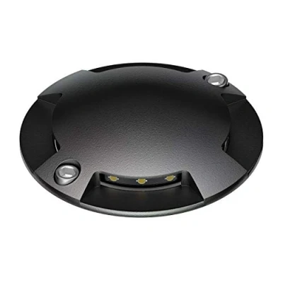 Imagen de ledscom.de lámpara LED de suelo, baliza señalización BUNDA para exteriores, IP67, 4 llamas, negra, redonda, 70mm Ø, blanco cálido, empotrar,
