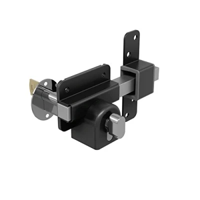 Imagen de Cerrojo de Pasador 1490116 Euro Largo Solo lo 2 3/4 Pulgadas 70 mm con Pulgar Trn P11, Negro/Acero Inoxidable