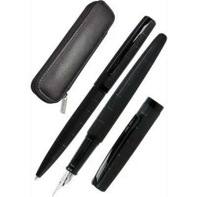 Imagen de Online Juego de escritura Eleganza Diamond Titan I contiene bolígrafo, pluma estilográfica, estuche piel auténtica, 3 piezas, en caja regalo, Kulli con mina grande G2, 1 unidad (1 unidad)