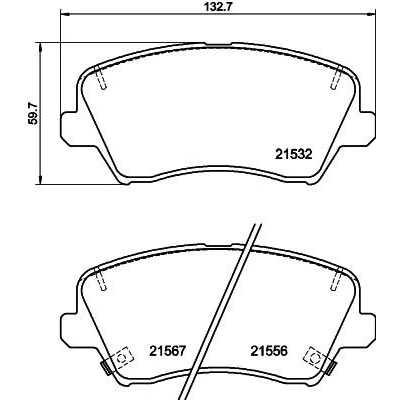 Imagen de HELLA 8DB 355 039 971 Juego de pastillas freno con contacto avisador desgaste accesorios KIA: cee‘d II Hatchback, Ceed III Hatchback