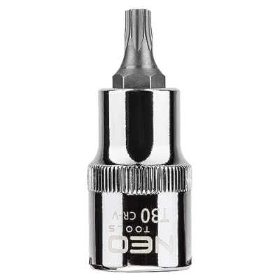 Imagen de NEO TOOLS 08 753 Piezas insertables de llave cubo 1/2 T30 Acero cromo vanadio, para herramientas Torx interior
