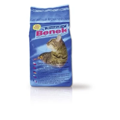 Imagen de Super Benek Bentonite Clay Ultra Clumping Ocean Arena para Gatos, 10 litros