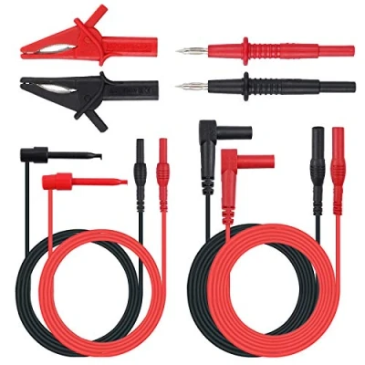 Imagen de Proster Cables de prueba para multímetro, con pinzas, 0,8 m, 4 mm