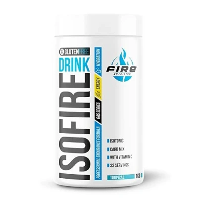 Imagen de Fire Nutrition Gas Series ISO Drink 1 kg Tropical Bebida Isotonica con Carbohidratos, Sales Minerales y Vitamina C Sin Gluten Free