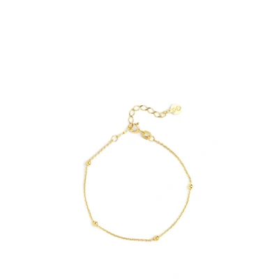 Imagen de SINGULARU Pulsera Dots. Plata de Ley 925 con Acabado Baño Oro 18 Kt. Talla Unica. Largo cadena 17.5 cm. Joyas para Mujer
