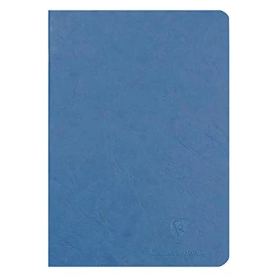 Imagen de Clairefontaine 733164C Cuaderno Azul con grapas Colección Age Bag A5 (14,8 x 21 cm) 96 páginas rayadas Papel blanco de 90 g/m2 Cubierta cartulina lustrada símil piel