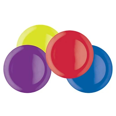 Imagen de Colourworks Juego de 4 Platos Melamina, Redondos, Multicolores, 1 Rojo, Morado, Verde, Azul, 28 x 1,7 cm c/u, 12 Meses Garantía,