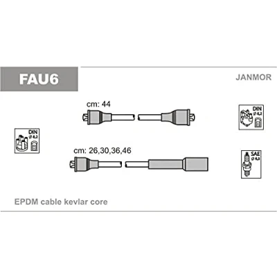 Imagen de JANMOR FAU6 Juego de Cables Encendido FIAT: Argenta, 131 Berlina, Regata Berlina