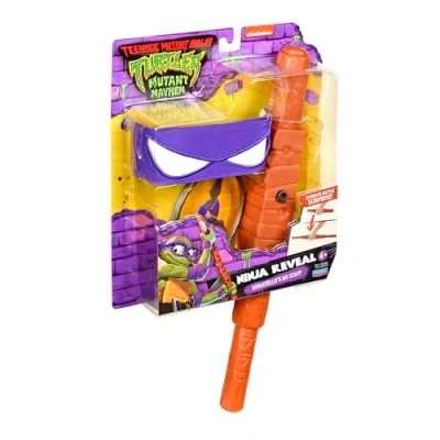 Imagen de Tortugas Ninja Vara Bo de Donatello Antifaz Morado y Juguete, Disfraz del Personaje la Película Caos Mutante, para Fans, Niños Niñas Desde 3 Años, Famosa (TU806400)