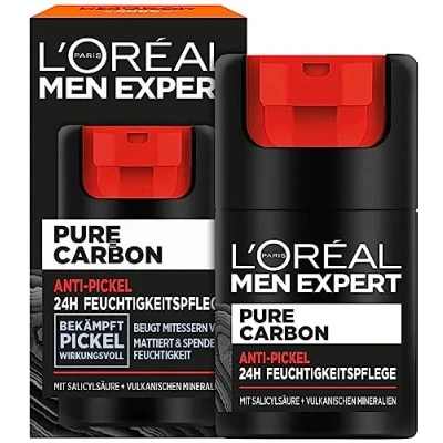 Imagen de L&#039;Oréal Men Expert Pure Carbon, crema hidratante contra las espinillas, combate eficazmente espinillas 1 x 50 ml