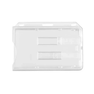 Imagen de WEBBOMB® Funda para 2 tarjetas de plástico duro transparente con dos deslizadores horizontales identificación, soporte tarjet