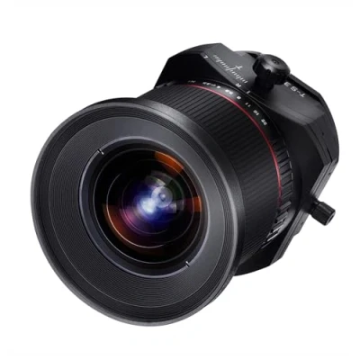 Imagen de Samyang F1110903101 Objetivo fotográfico DSLR para Nikon (Distancia Focal Fija 24mm, Apertura f/3.5 22 T/S ED AS UMC, diámetro Filtro: 82mm), Negro