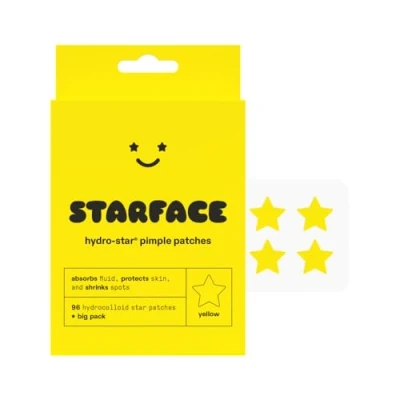 Imagen de Starface World Paquete grande, parches hidrocoloides para espinillas, absorben líquidos y reducen la inflamación, bonita forma de estrella, cuidado piel sin crueldad (96 unidades)
