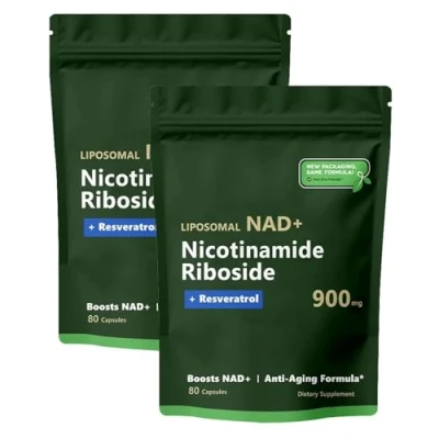 Imagen de NAD Nicotinamide Riboside Resveratrol 900mg, Suplemento NAD+ Con Liposomal Riboside, Resveratrol, Quercetina de Alta Pureza (2pcs)