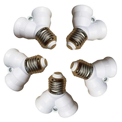 Imagen de DZYDZR 5 Piezas 2 en 1 E27 Portalámparas Adaptador de Enchufe para LED Bombilla