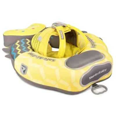 Imagen de HECCEI Flotador Bebe Mambobaby Non Inflable Piscina con Toldo Cola, Baby Float Ring para Swim Pool Playa Tina de 3 a 24 Meses