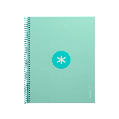 Imagen de Antartik Cuaderno espiral liderpapel a4 micro tapa forrada 80h 90 gr cuadro 5mm 1 banda 4 taladros menta
