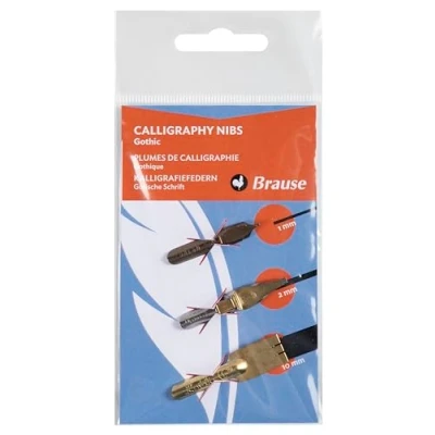 Imagen de Brause 16508B Pack de 3 puntas caligrafía para escritura gótica (Bandzug 1 mm, Speedball 2 mm y Plakat 10 mm)