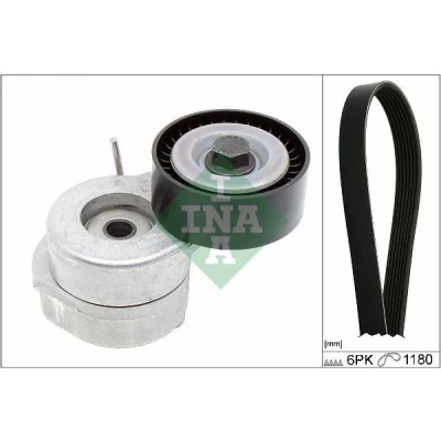 Imagen de INA 529 0286 10 Juego de correas trapeciales poli V Revisar/sustituir poleas libres del alternador FIAT: 500 Hatchback, Doblo I Familiar