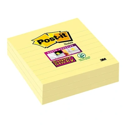 Imagen de Post It 675 3SCY Blocs notas, Color Amarillo (Canary Yellow), Tamaño Standard, Pack de 3