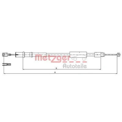 Imagen de METZGER 10.9837 Cable de Freno Mano Atrás izquierda 1285/1035 COFLE MERCEDES BENZ: Vito Bus, Mixto