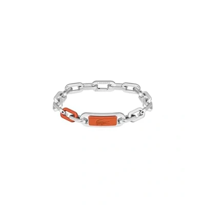 Imagen de Lacoste CREW Collection 2040369 Pulsera de cadena Acero inoxidable con placa grabada para hombre, talla única, inoxidable, No es una piedra preciosa