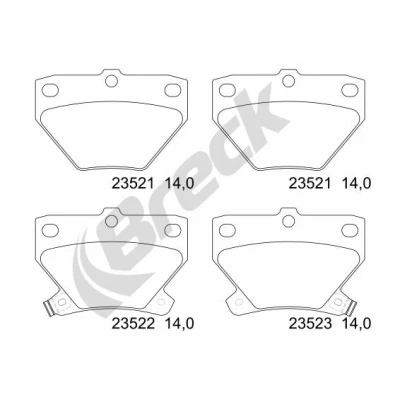 Imagen de BRECK 23521 00 704 10 Juego de pastillas freno con avisador acústico desgaste accesorios TOYOTA: Corolla IX Hatchback, Yaris I Hatchback