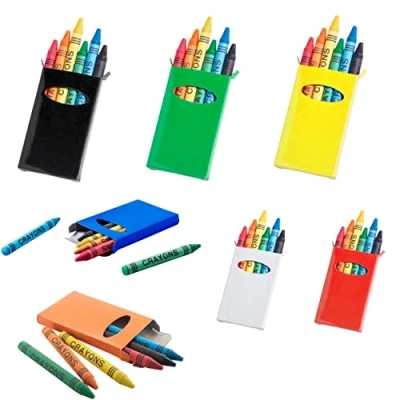 Imagen de noTrash2003 Juego de 10 lápices colores con 6 cera en paquete cartón colorido como regalo para fiestas, también restaurantes u hoteles estuche sostenible (mezcla