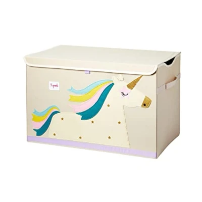 Imagen de 3 Sprouts Baúl para Juguetes Infantil Caja de Almacenaje Niños Organizador Guardar Unicornio