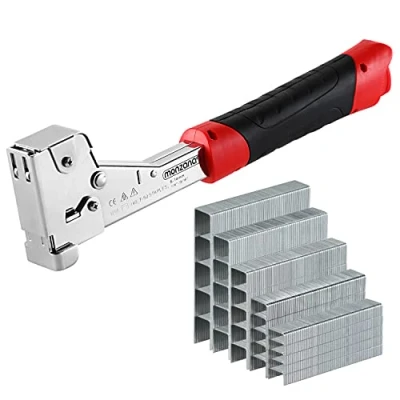Imagen de Monzana Grapadora de Martillo Acero Inoxidable 6 14mm Mango Antideslizante 500 Grapas Incluidas