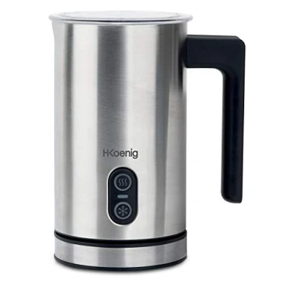Imagen de Espumador de Leche Eléctrico H.Koenig MLK8 Acero Inoxidable 0,24L, Espuma Cremosa Fría o Caliente, Revestimiento Antiadherente, Auto apagado, Ideal para Cafés, Chocolates Calientes, Cappucinos, Lattes