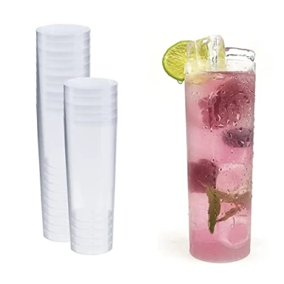 Imagen de Silverkitchen 16 vasos largos de 300 ml plástico reutilizables, irrompibles fabricados en Alemania