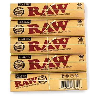 Imagen de RAW Classic King Size Paper Lote de 5 Cuadernos Papel, Amarillo, pequeño