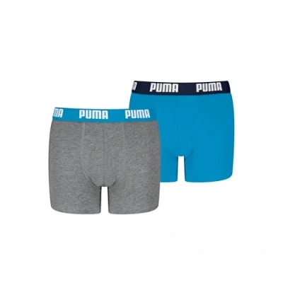 Imagen de Puma BOYS Everyday Basic 2 PACK Culotte para niños, Talla: 7 8a, Grey/blue