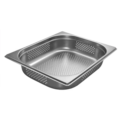 Imagen de AcMax GN 1/2 Gastronorm Recipiente para gastronomía (acero inoxidable, 4 litros, profundidad de 65 mm, perforado)