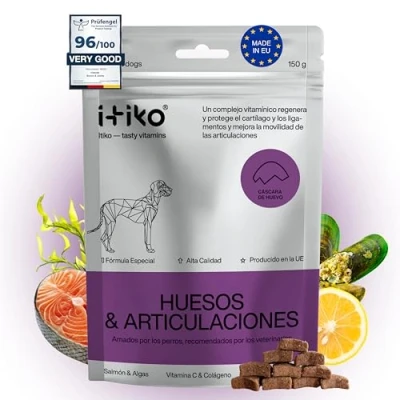Imagen de ITIKO Condroprotector Perros Grandes y Pequeños Protección de Huesos Articulaciones para Mejillón Labios Verdes, MSM, Glucosamina, Condroitina Omega 3
