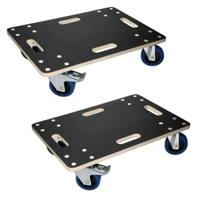 Imagen de ECD Germany 2X Plataformas de Carga hasta 800kg con Ruedas para Mover Muebles o Electrodomésticos 40x60cm Tabla Rodante Transporte 2 Frenos Carretilla Mundanzas y Translado Maquinaria