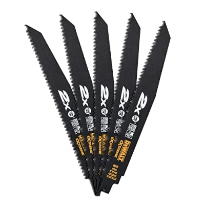 Imagen de DeWalt DT2307L QZ Hoja de Sierra Sable bi Metal Extreme 2X demolición, Longitud: 228mm, Paso Diente: 4,2mm para Madera y Clavos, 0 W, V, Arándano