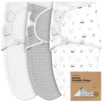 Imagen de Sacos orgánicos para Dormir bebé Paquete de 3 pañales recién Nacido 0 a 6 Meses Saco Nacido, (Nordic, L)