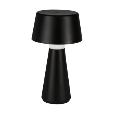 Imagen de Eglo Huesa Lámpara de mesita noche LED para exteriores, con batería, atenuable, inalámbrica, recargable mediante USB, plástico en negro, blanco cálido y frío, IP44