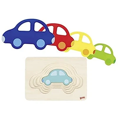 Imagen de Goki 57485 Puzzles de maderaPuzzles maderaGOKIPuzzle Capas, el Coche, Multicolor (57485) , color/modelo surtido